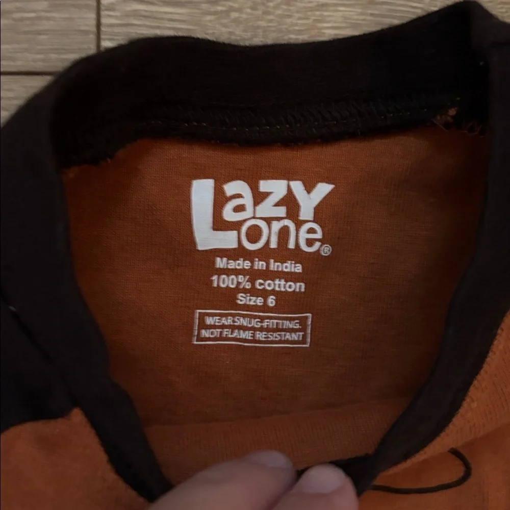 Lazy One Yee-Haw Kids Long Sleeve Pajama Shirt - Black and Brown Cowboy